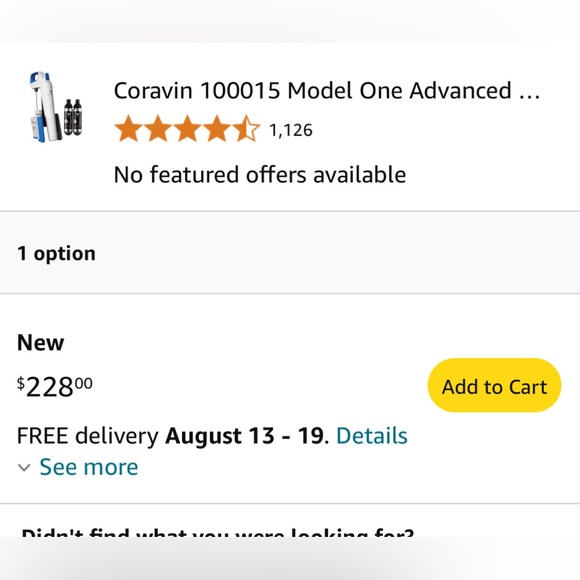 Coravin 100015 Model One Advanced Wine Bottle Opener and Preservation System - Picture 9 of 9